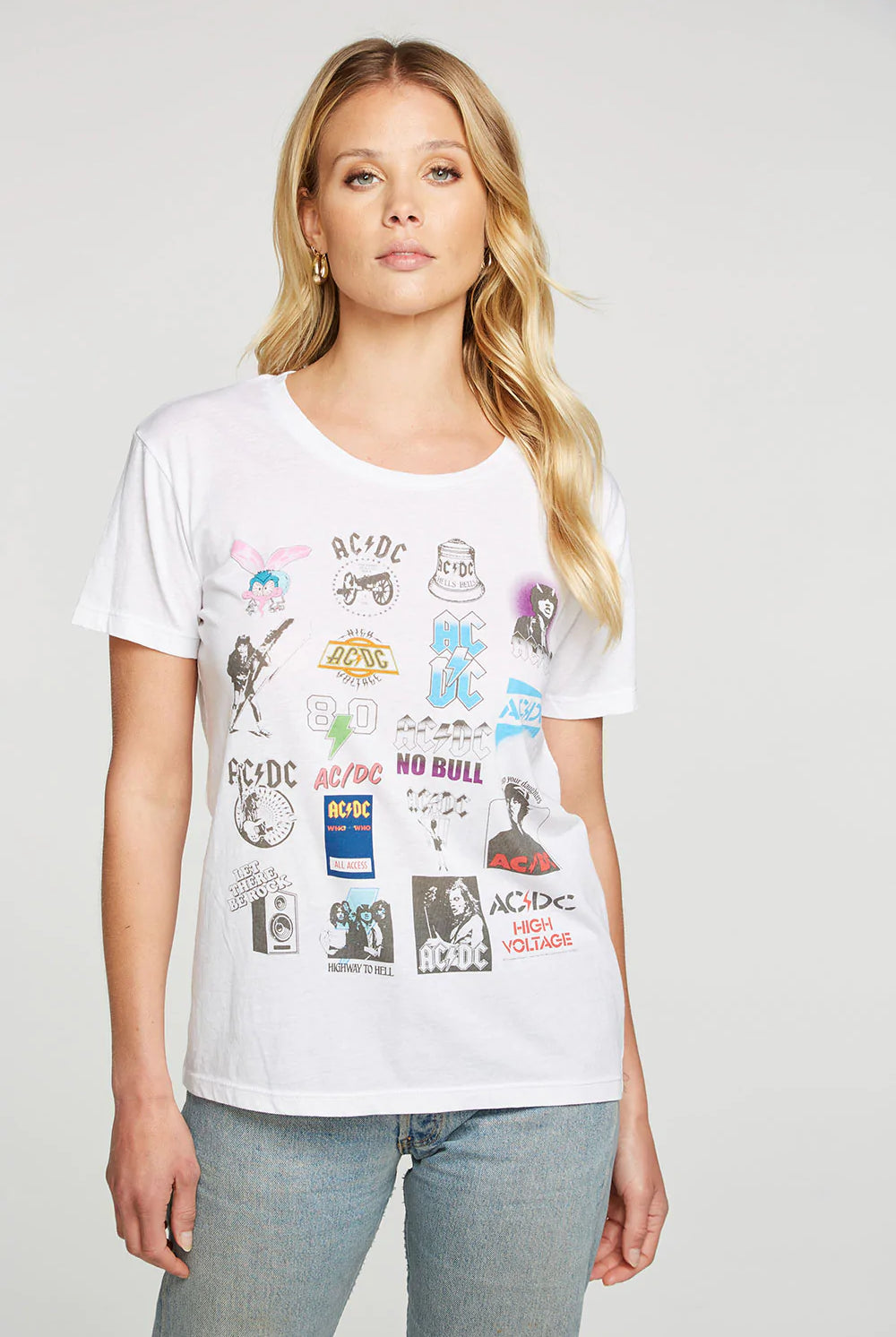 AC/DC Logo Collage - White by Chaser | 25 South Boutiques
