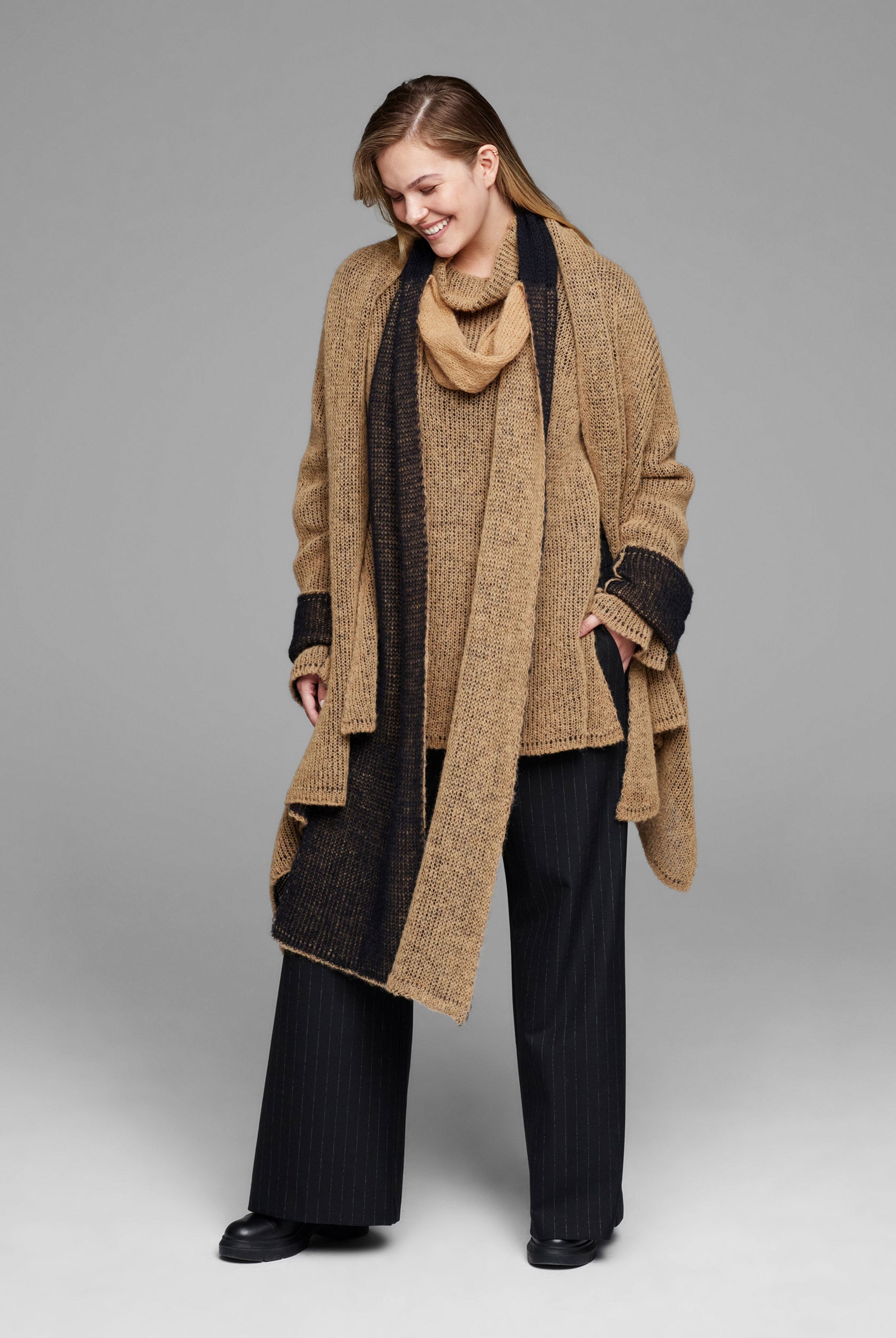 2 Sided Mohair Cardigan - Ochre