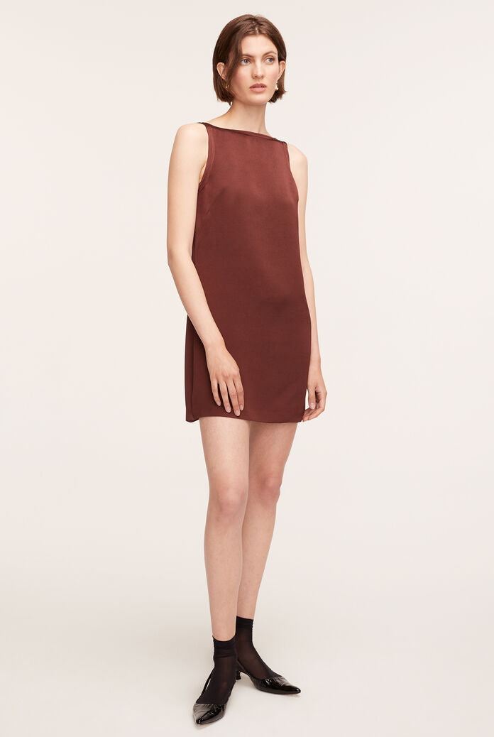 Heavy Satin Shift Dress - Raisin by Rebecca Taylor | 25 South Boutiques