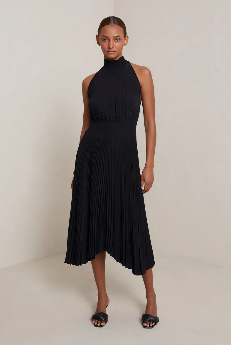 Renzo Pleated Midi Dress - Black by A.L.C | 25 South Boutiques