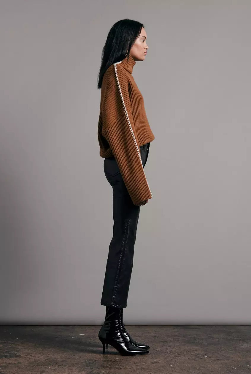 Casey Coated High Rise Ankle Flare - Black Leatherette by Rag & Bone — alternate view