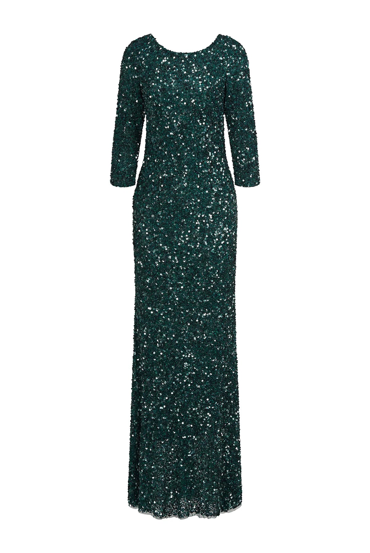 3/4 Sleeve Sequin Dress - Pine — view 5