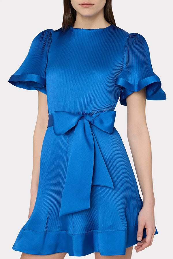 milly lumi pleated dress Lumi Satin Pleated Dress