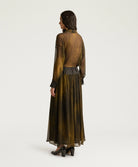 Momonì Liosa Long Bis Printed Silk Skirt - Bicolor Military, view 5