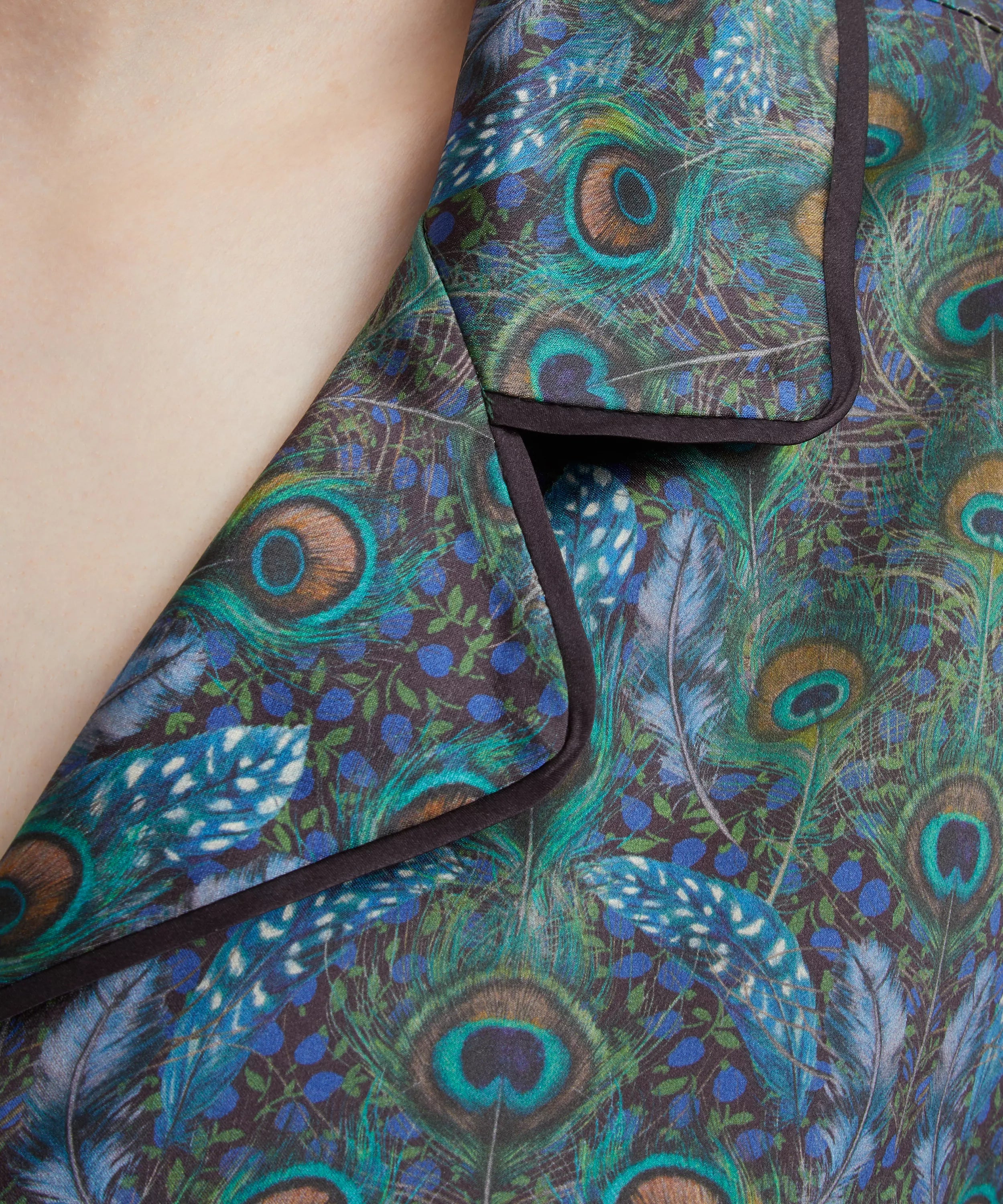 Liberty London Relaxed Silk-Satin Pyjama Set - Peacock Manor, view 4