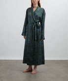 Liberty London Silk-Satin Robe - Peacock Manor, view 2