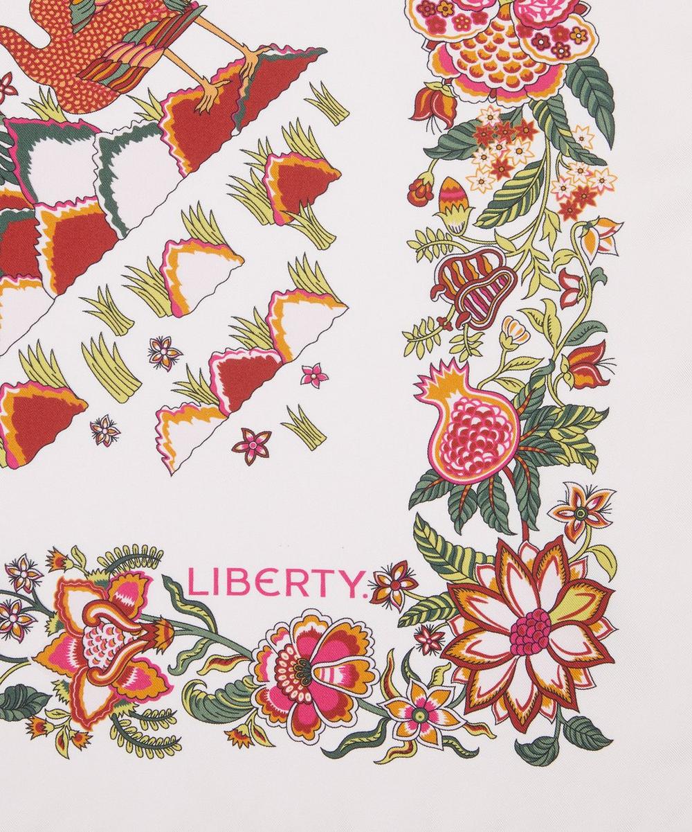 Liberty London Tropical Tree of Life Silk Scarf 90 - Pink, view 4