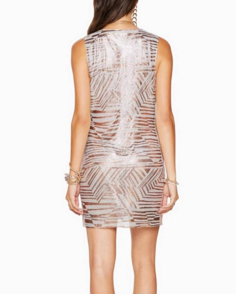 lola metallic mini dress DRESS the POPULATION Lola Gold Silver Metallic Ombre Sequin Cocktail Mini L 8/10