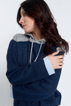 Central Park West Isla Layered Hoodie - Blue Combo, view 3