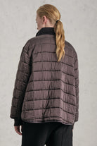 Transit Par-Such Silk Quilted Padded Coat - Choco, view 4