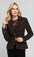 Generation Love Skylar Tweed Blazer - Brown Multi, view 3