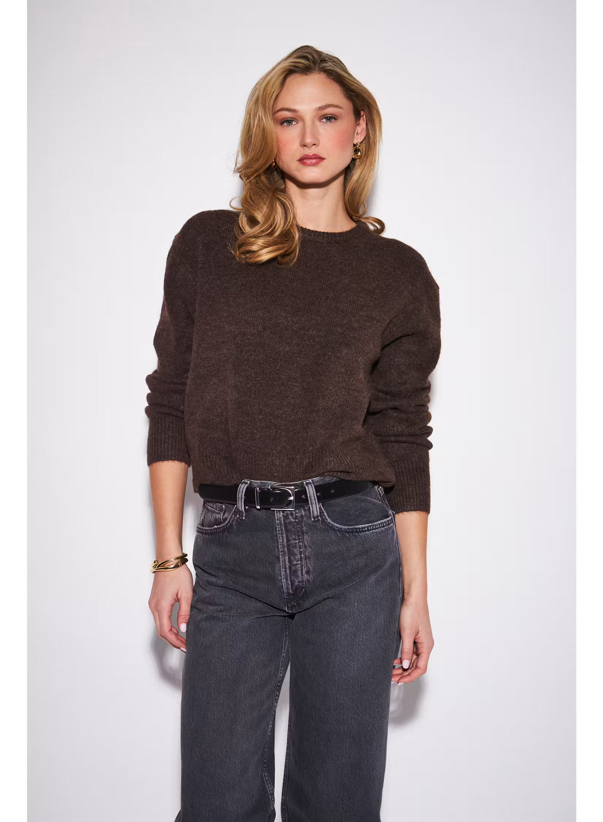 John & Jenn Wilfred Knit Sweater - Chocolate