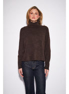 John & Jenn Emmett Knit Turtleneck Sweater - Chocolate