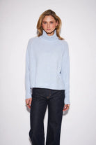 John & Jenn Emmett Knit Turtleneck Sweater - Sky