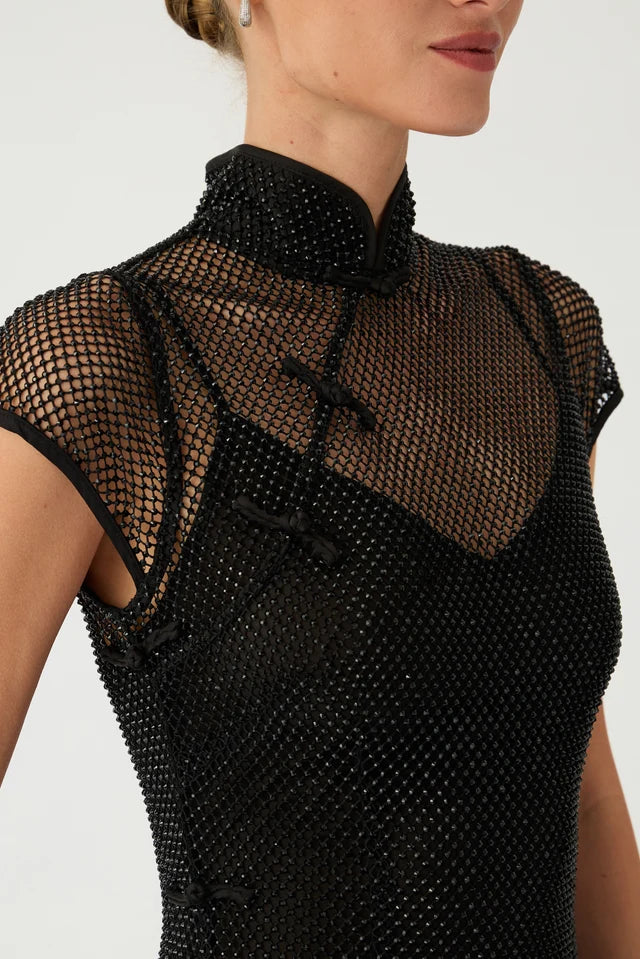Sau Lee Ann Crystal Dress - Black, view 2