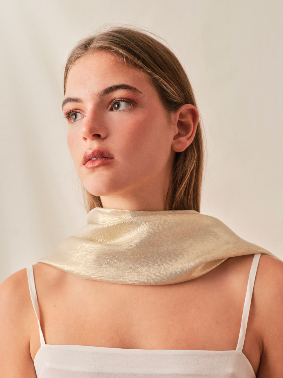 Maison Lurex Grace Stole - Vanilla