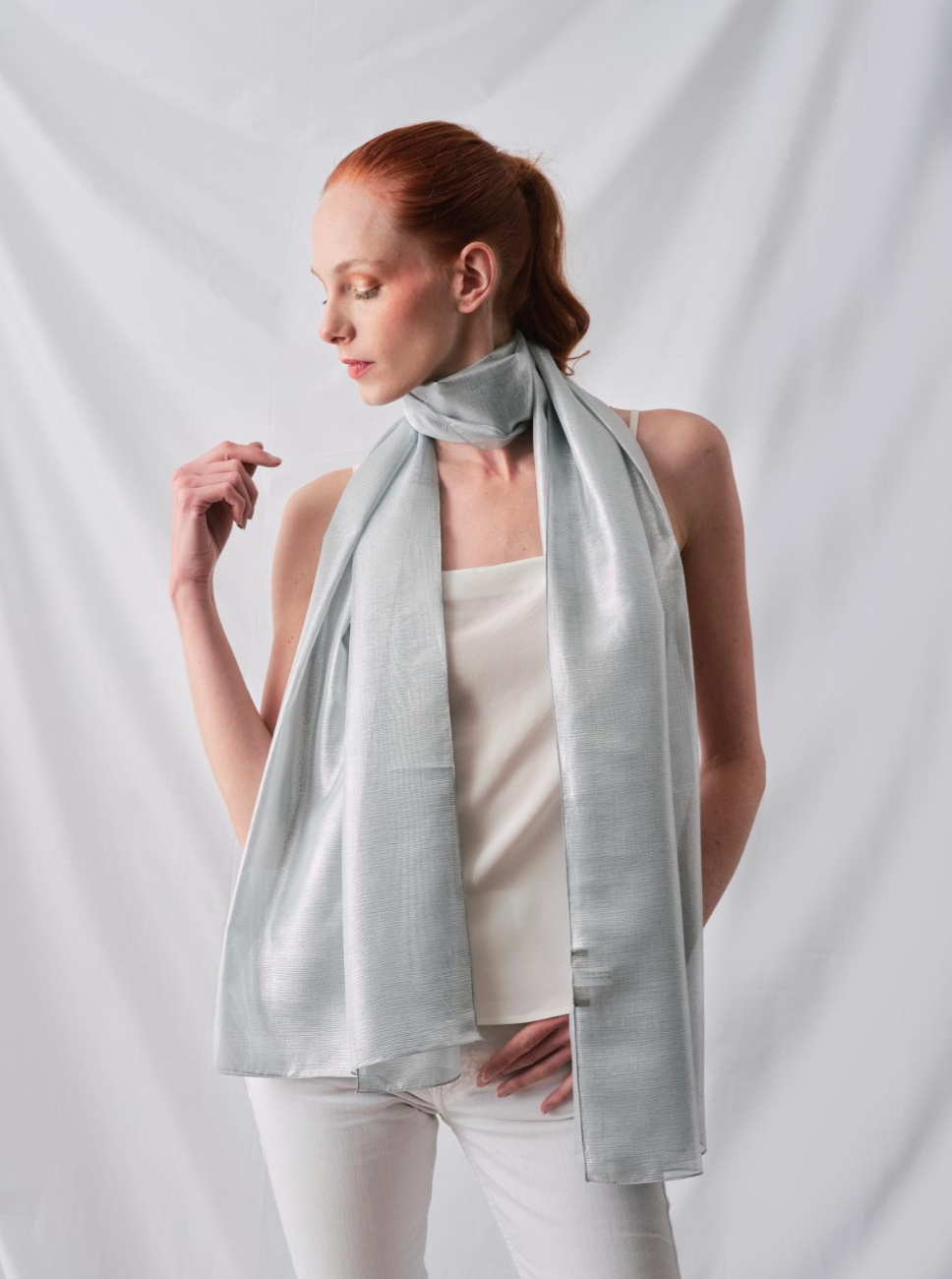 Maison Lurex Grace Stole - Glacier