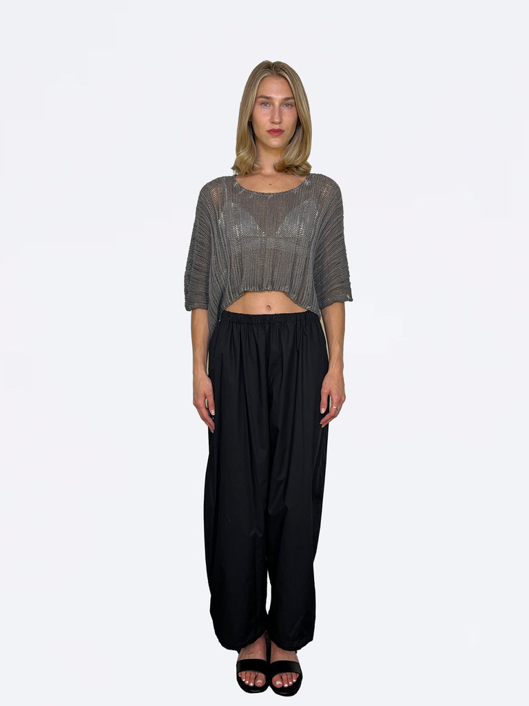 Crop Knit Tunic - Grey Old Dye