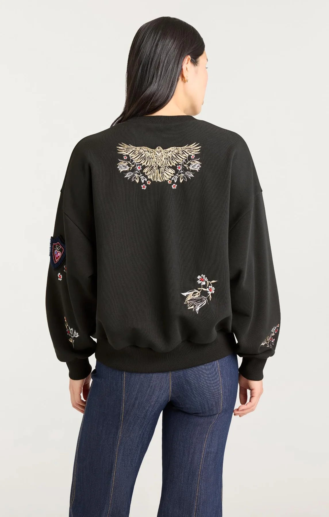 Heritage Patch Brandy Pullover - Black Multi by Cinq A Sept — view 4