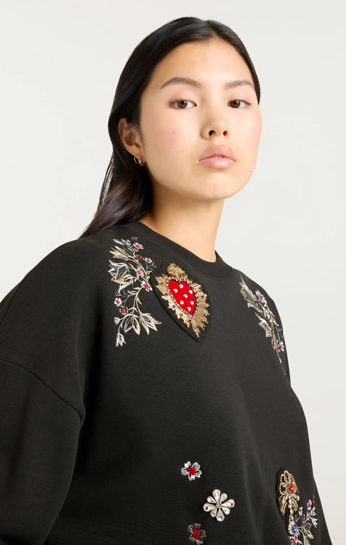 Heritage Patch Brandy Pullover - Black Multi by Cinq A Sept — alternate view
