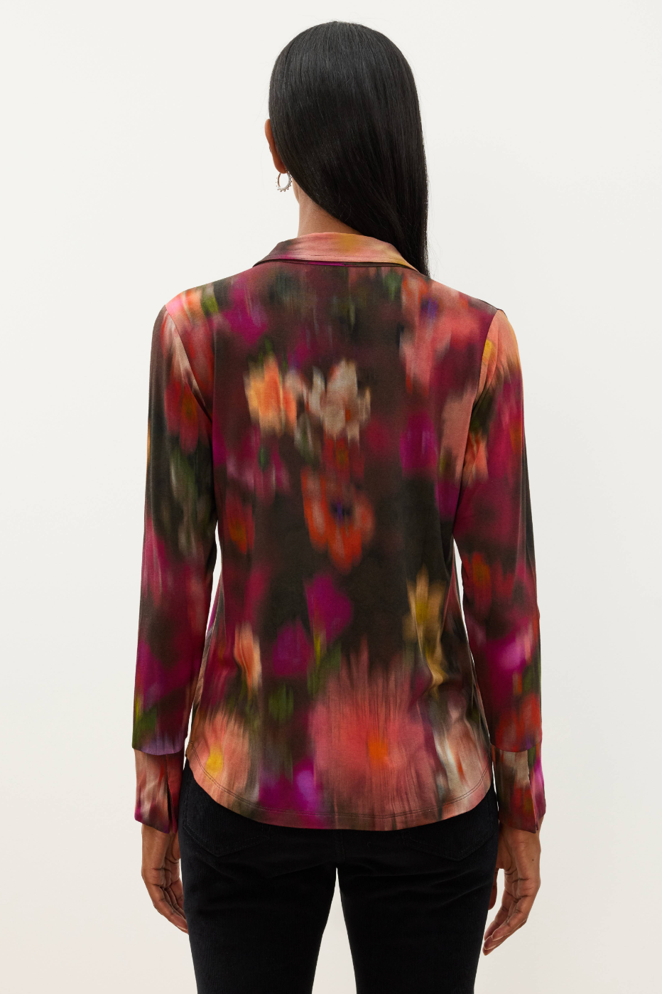 Johnny Was Janie Favorite Button Front Shirt - Florenda Dark, view 5