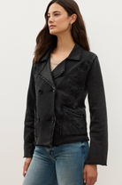 Johnny Was Kadir Seamed French Terry Jacket - Washed Black