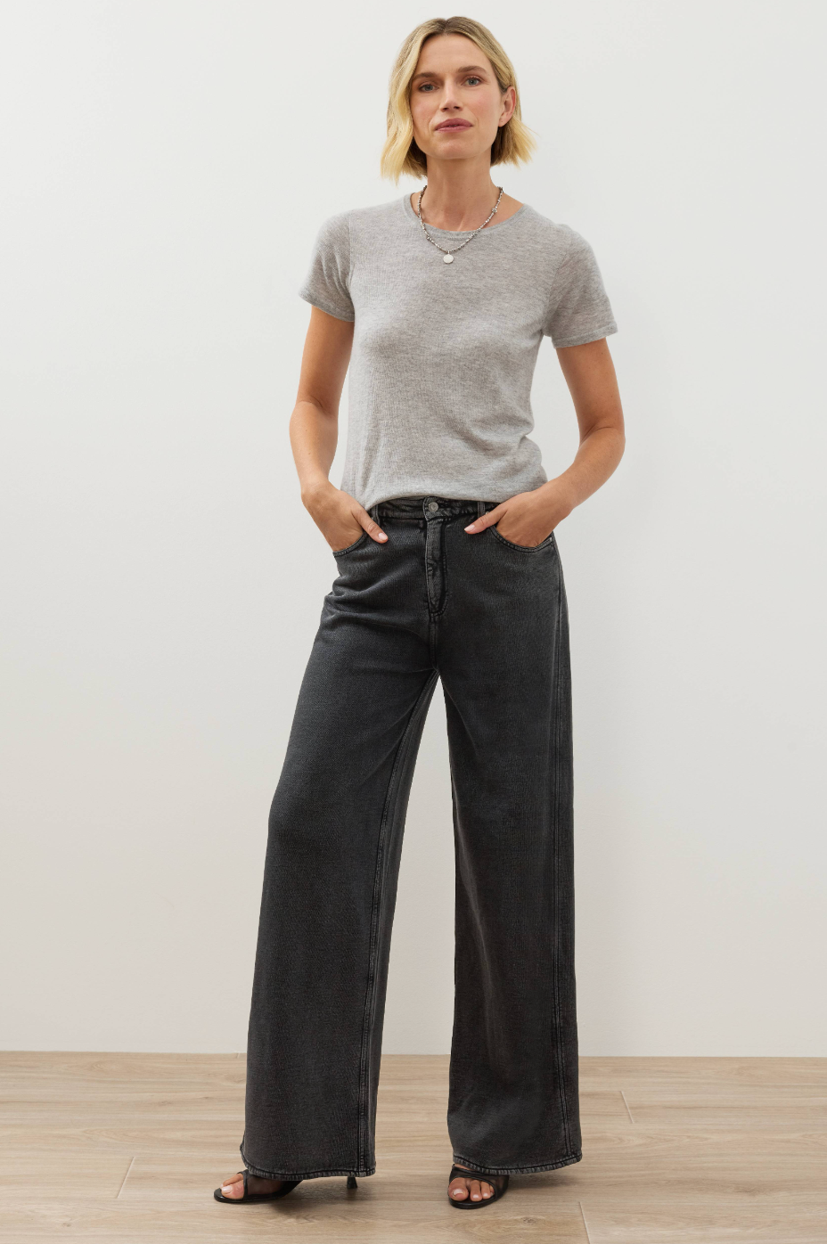 Johnny Was Kadir Five Pocket Sweat Pant - Washed Black, view 2