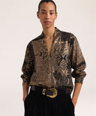 Momonì Margaret Lurex Jacquard Jersey Blouse - Nero