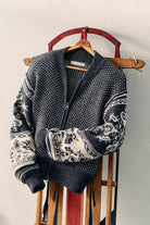 Isle Tide Knit Zip-Up - Charcoal Combo by Free People — view 5