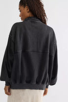 Banks Half-Zip Pullover - Soot Grey by Free People — view 4