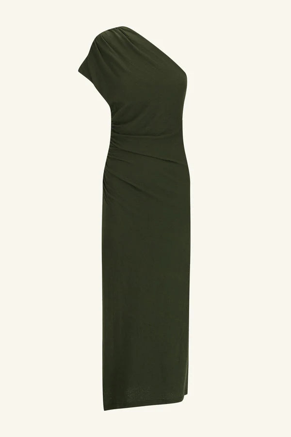 beau asymmetrical midi dress Shona Joy Beau Asymmetrical Midi Dress in Red