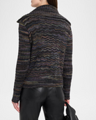 Autumn Cashmere Space Dye Basketweave Zip Front Jacket - Magma, view 3