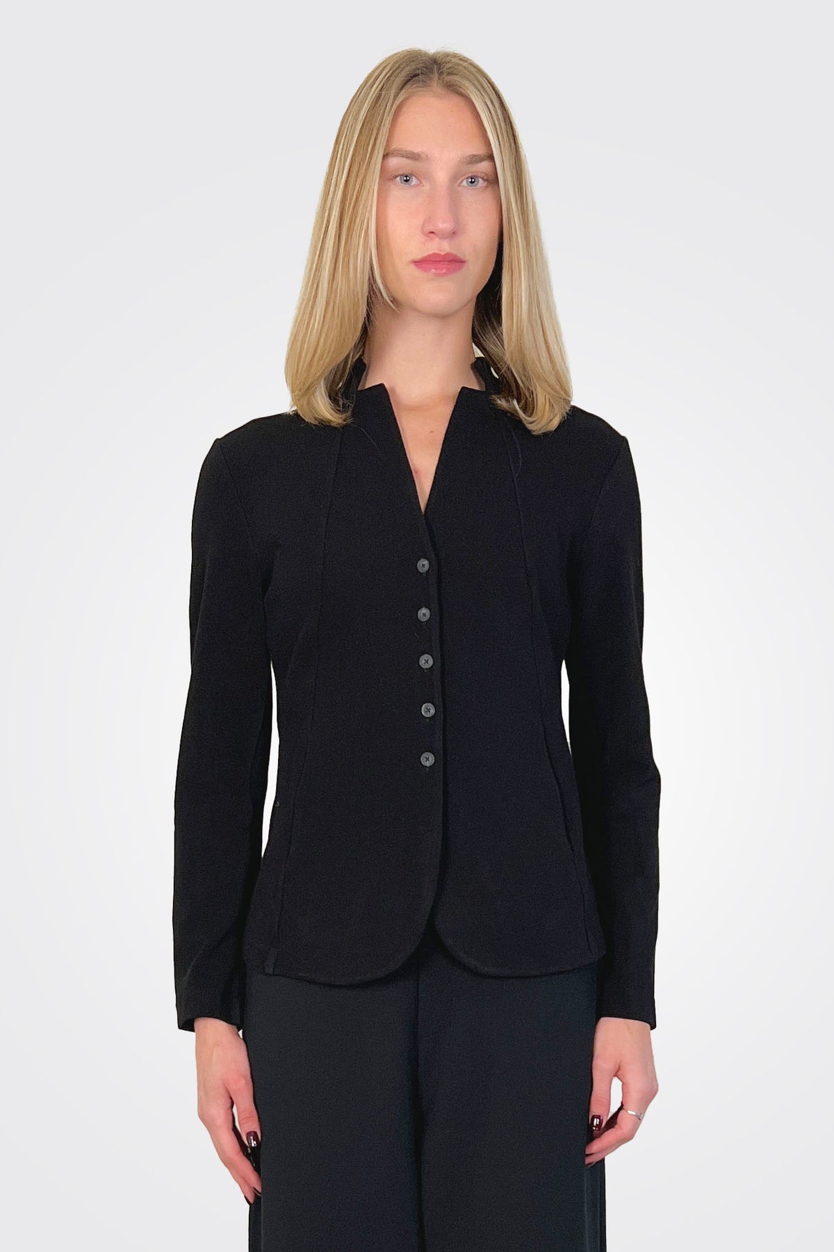 Collarless Structured Jacket - Black– 25 South Boutiques