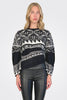 Nordic Knit Crewneck Sweater - Black Off White