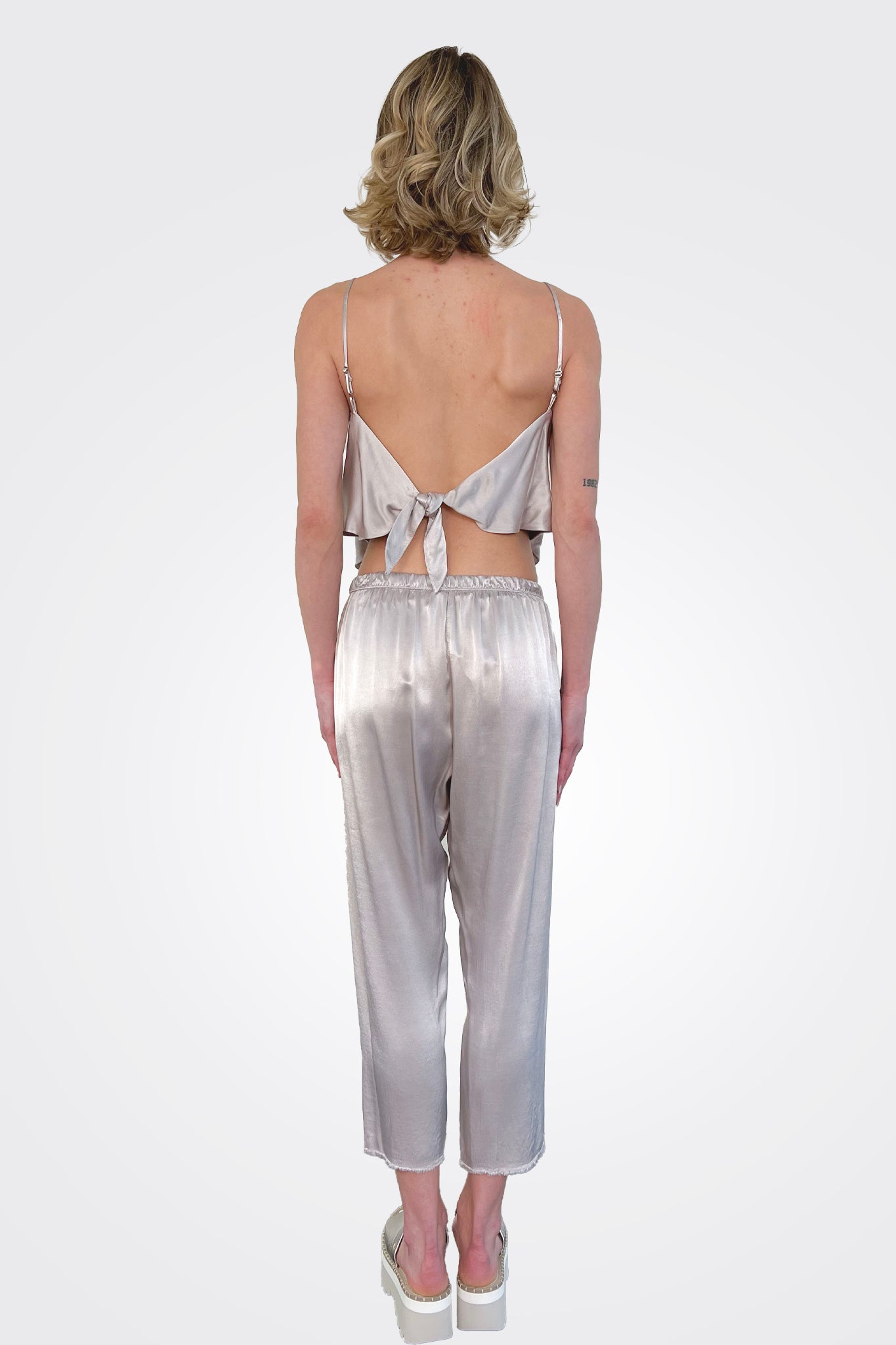 Georgia Vintage Satin Top - Silver by Pharaoh — view 4