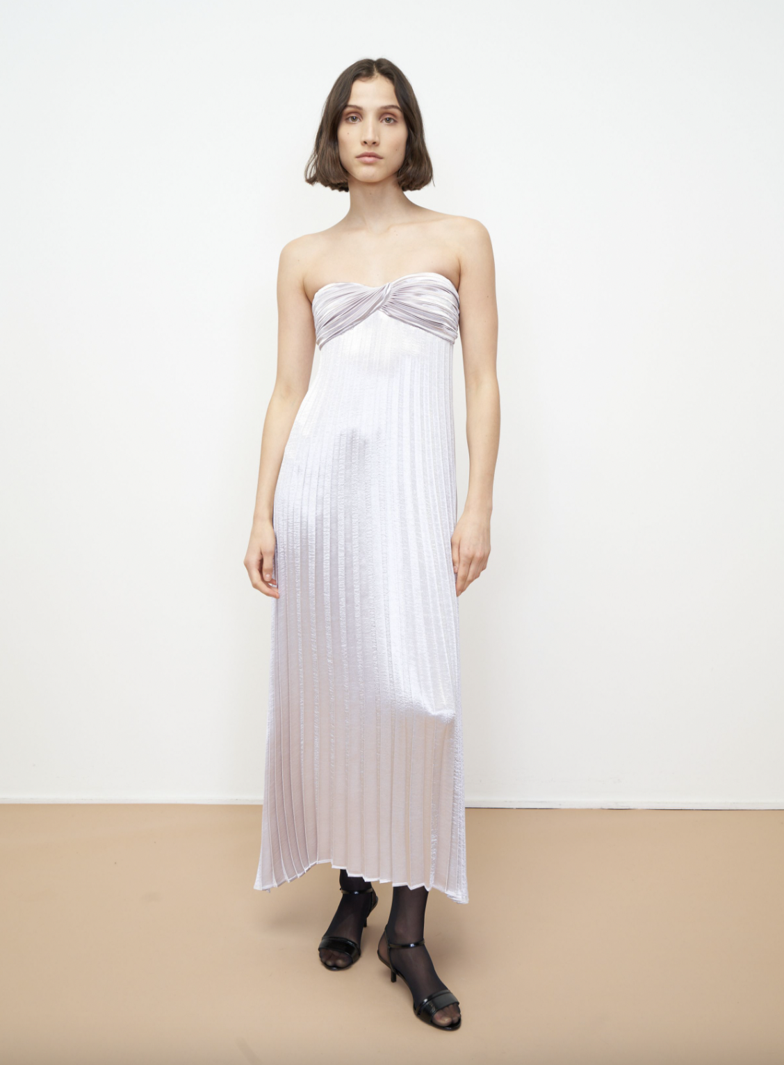 Lamé Pleated Dress