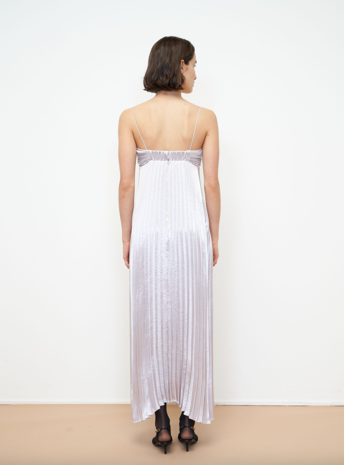 Lamé Pleated Dress