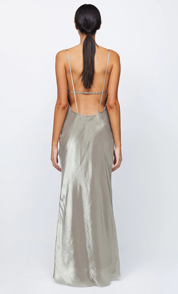 marley satin maxi dress Marley Formal Satin Cowl Neck Mermaid Dress