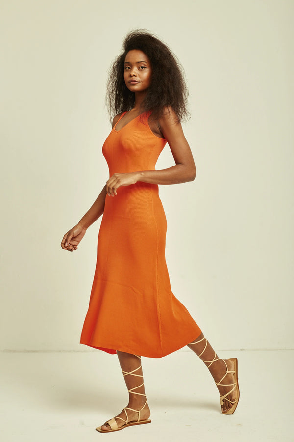Lennon Midi Dress - Copper Clay