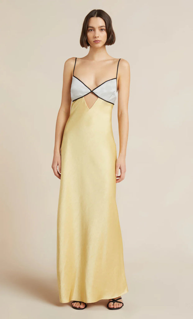Nadia Bustier Maxi Dress - Straw / Ivory 25 South Boutiques Nadia Bustier Maxi Dress - Straw / Ivory 25 South Boutiques